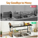 Cefito Dish Drying Rack for Kitchen Storage Organisation Kitchen Sink Organiser Dish Drainer - RnR Galore