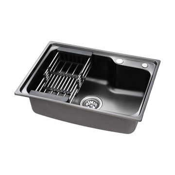Cefito Kitchen Sink 61X43CM Stainless Steel Basin Single Bowl Black Drain Basket - RnR Galore