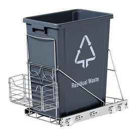 Cefito Pull Out Bin Kitchen Cabinet Slide Garbage Rubbish Bins Basket 40L Grey - RnR Galore