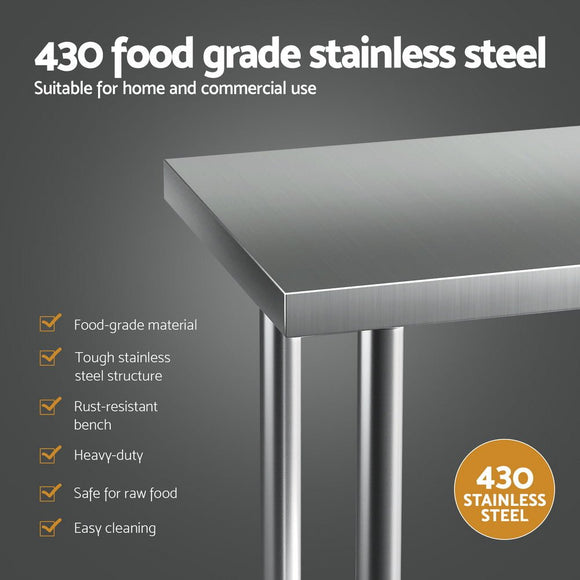 Cefito Stainless Steel Kitchen Benches Work Bench 610x457mm 430 - RnR Galore