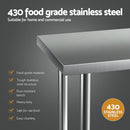 Cefito Stainless Steel Kitchen Benches Work Bench 910x610mm 430 - RnR Galore