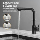 Cefito Stainless Steel Sink 30x45CM With Pull Out Mixer Tap Kitchen Basin Single Bowl Black - RnR Galore