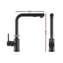 Cefito Stainless Steel Sink 60x45CM With Pull Out Mixer Tap Kitchen Basin Single Bowl Black - RnR Galore