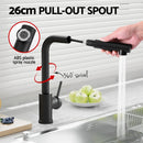 Cefito Stainless Steel Sink 60x45CM With Pull Out Mixer Tap Kitchen Basin Single Bowl Black - RnR Galore