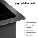 Cefito Stainless Steel Sink 70x45CM With Pull Out Mixer Tap Kitchen Basin Single Bowl Black - RnR Galore
