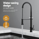 Cefito Stainless Steel Sink 70x45CM With Pull Out Mixer Tap Kitchen Basin Single Bowl Black - RnR Galore