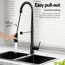 Cefito Stainless Steel Sink 77x45CM With Pull Out Mixer Tap Kitchen Double Bowl Black - RnR Galore