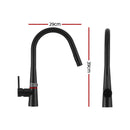 Cefito Stainless Steel Sink 81x45CM With Pull Out Mixer Tap Kitchen Basin Single Bowl Black - RnR Galore