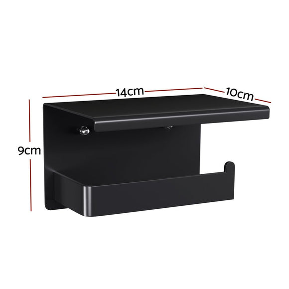 Cefito Toilet Paper Roll Holder w/ Storage Shelf - RnR Galore