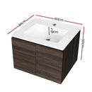 Cefito Vanity Unit 600mm with Basin Walnut - RnR Galore