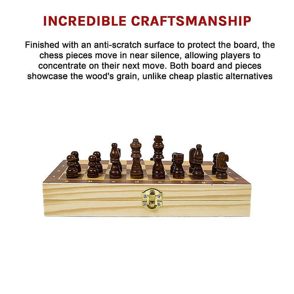 Chess Board Games Folding Large Chess Wooden Chessboard Set Wood Toy Gift - RnR Galore