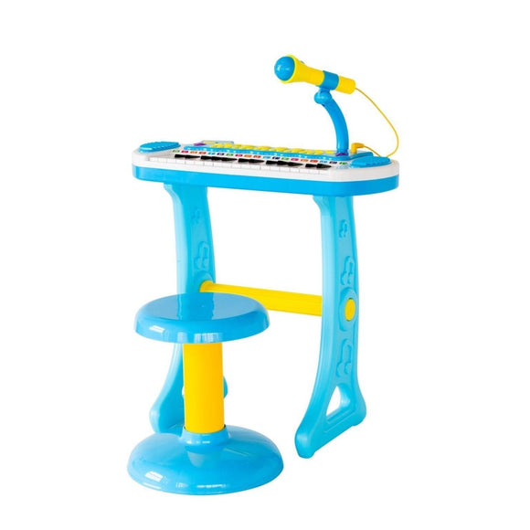 Children's Electronic Keyboard with Stand (Blue) Musical Instrument Toy - RnR Galore