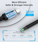 CHOETECH XCC - 1040 USB - C M to M 240W Super Fast Speed Gen3 Cable 1.2M - RnR Galore