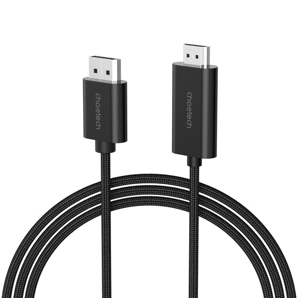 CHOETECH XDH01 4K 60Hz DisplayPort Male to HDMI Male Braided Cable 2M - RnR Galore