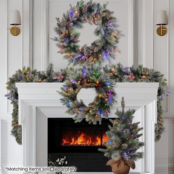 Christabelle 2.7m Christmas Garland Snowy with LED Lights Stamford Spruce Tree Decoration Ornament - RnR Galore