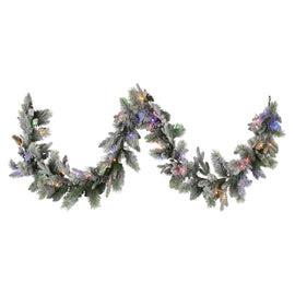 Christabelle 2.7m Christmas Garland Snowy with LED Lights Stamford Spruce Tree Decoration Ornament - RnR Galore