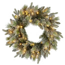 Christabelle 61cm Christmas Wreath Snowy Stamford Spruce with Coloured LED Lights Front Door Decoration Ornament - RnR Galore