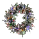 Christabelle 76cm Christmas Wreath Snowy Stamford Spruce with LED Lights Front Door Decoration Ornament - RnR Galore