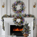 Christabelle 76cm Christmas Wreath Snowy Stamford Spruce with LED Lights Front Door Decoration Ornament - RnR Galore