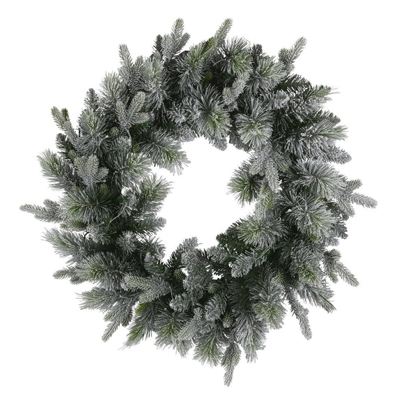 Christabelle 76cm Christmas Wreath Snowy Stamford Spruce with LED Lights Front Door Decoration Ornament - RnR Galore
