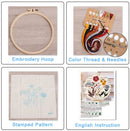 Christmas Embroidery DIY Kit with 20CM Faux Bamboo Hoop - Nordic Style Cross Stitch Material Pack (Style 2) - RnR Galore