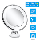 Christmas gift 10X Magnifying Suction Cup LED Makeup Mirror: Flawless Vanity Mirror with Natural Light for Precise Grooming - RnR Galore