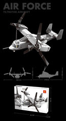 Christmas gift US Osprey Tiltrotor Aircraft Building Blocks Set, 460 Pieces Military Transport Model Kit for Kids Aged 6+ & Enthusiasts（Osprey tiltrotor aircraft） - RnR Galore
