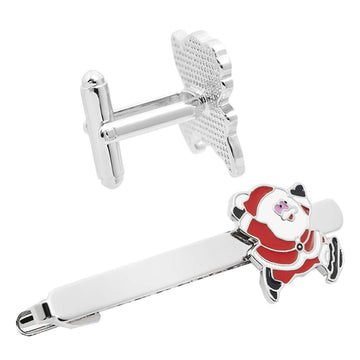 Christmas Tie Clip 2 pcs, Stylish Santa Tie Clip, Compatible with Christmas Wedding Winter Accessories, Bar Buckle Tie Clip - RnR Galore