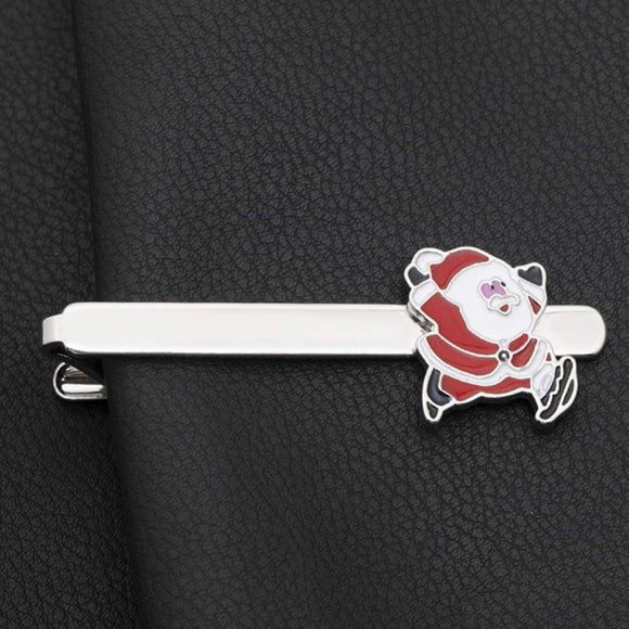 Christmas Tie Clip 2 pcs, Stylish Santa Tie Clip, Compatible with Christmas Wedding Winter Accessories, Bar Buckle Tie Clip - RnR Galore