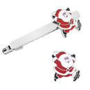 Christmas Tie Clip 2 pcs, Stylish Santa Tie Clip, Compatible with Christmas Wedding Winter Accessories, Bar Buckle Tie Clip - RnR Galore