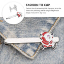 Christmas Tie Clip 2 pcs, Stylish Santa Tie Clip, Compatible with Christmas Wedding Winter Accessories, Bar Buckle Tie Clip - RnR Galore