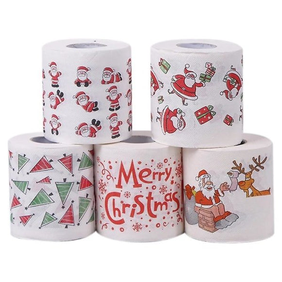 Christmas Toilet Paper 5 Rolls for Home Office Restroom Holiday Decor - RnR Galore