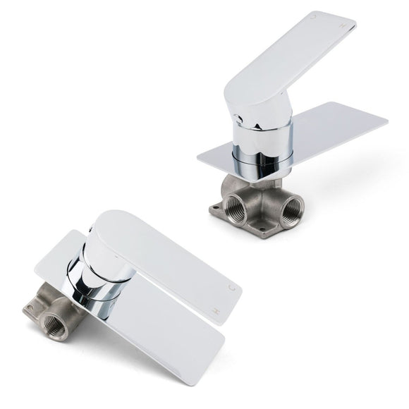 Chrome Square Lever Handle Shower Mixer Hot Cold Water Valve Watermark Standard - RnR Galore