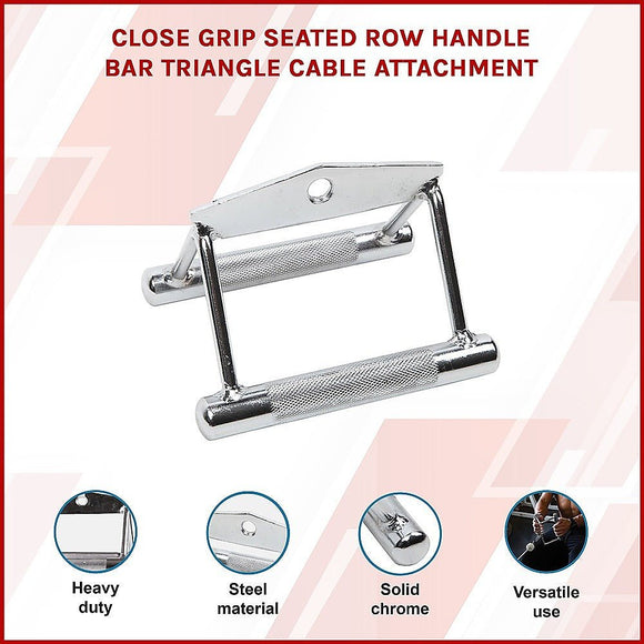 Close Grip Seated Row Handle – Triangle Cable Attachment Bar for Gym Machines - RnR Galore