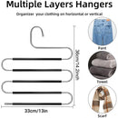 Clothes Hanger 4pcs S Shape Non Slip Multi Layer Trousers Rack Closet Organiser - RnR Galore