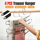 Clothes Hanger 4pcs S Shape Non Slip Multi Layer Trousers Rack Closet Organiser - RnR Galore