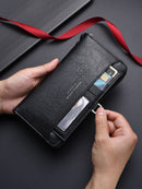 Coffee Classic Long Zipper Wallet Clutch - Large Capacity PU Leather Phone & Card Holder with Wrist Strap - RnR Galore