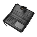 Coffee Men's Vintage PU Leather Long Wallet - High Capacity Dual Zipper Clutch with Phone & Card Slots - RnR Galore