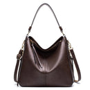 Coffee Womens Soft PU Leather Hobo Bag - Large Casual Tote Handbag with Adjustable Crossbody Strap - RnR Galore