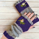 Color - Block Bird Embroidered Fingerless Knit Gloves – Warm, Flexible, Perfect for Daily Autumn/Winter Use, 8.5×22cm Stylish Practical Commute Hand - Warming Essential(black) - RnR Galore