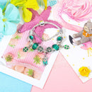 Colorful Cat Eye Glass Bead Clover Pendant Bracelet(17cm) - RnR Galore