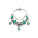 Colorful Cat Eye Glass Bead Clover Pendant Bracelet(17cm) - RnR Galore