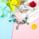 Colorful Cat Eye Glass Bead Clover Pendant Bracelet(18cm) - RnR Galore