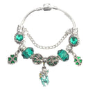 Colorful Cat Eye Glass Bead Clover Pendant Bracelet(20cm) - RnR Galore