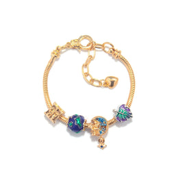 Colorful Leaf Moon Star Pendant Versatile Gold Bracelet(19cm) - RnR Galore