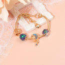 Colorful Leaf Moon Star Pendant Versatile Gold Bracelet(21cm) - RnR Galore