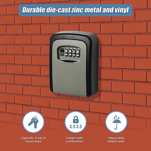 Commercial Grade Lock Wall Mounted Key Safe Storage Lock Box security - RnR Galore
