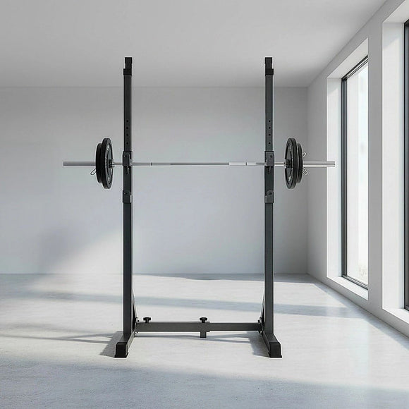 Commercial Squat Rack Adjustable Pair Fitness Exercise Weight Lifting Gym Barbell Stand - RnR Galore