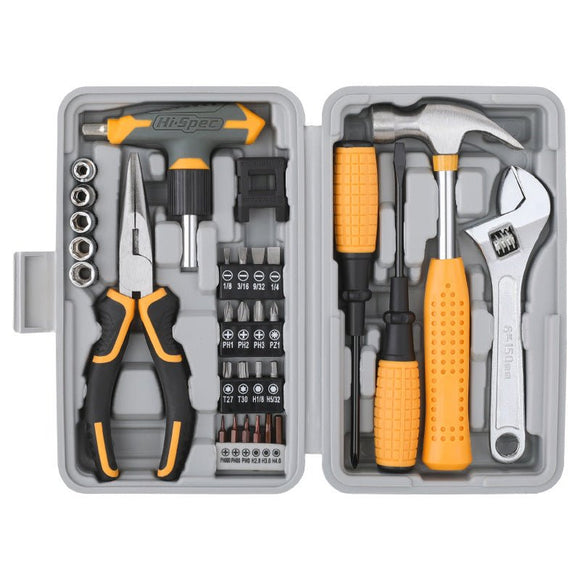 Comprehensive 30 - Piece Household Tool Kit - Multi - Functional Home Repair Set with Storage Case(Grey) - RnR Galore