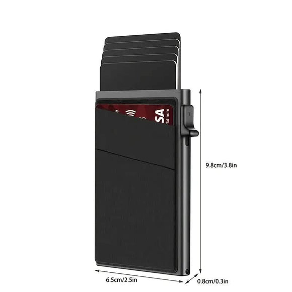 Contemporary Acrylic RFID Blocking Card Holder - Minimalist Business Wallet for Men, Automatic Pop - Up, 1pc - RnR Galore